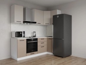 Кухонный гарнитур угловой Каппучино 2200*1000 (Стол. 26мм) в Урае - uray.ok-mebel.com | фото