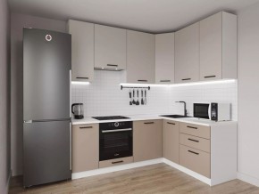 Кухонный гарнитур угловой Каппучино 2200*1600 h 950 (Стол. 26мм) в Урае - uray.ok-mebel.com | фото