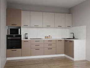 Кухонный гарнитур угловой Каппучино 3200*1400 (Стол. 26мм) в Урае - uray.ok-mebel.com | фото