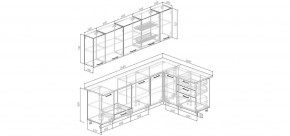 Кухонный гарнитур угловой Санторини 2600*1600 (Стол. 38мм) в Урае - uray.ok-mebel.com | фото 2