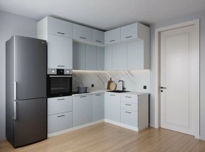 Кухонный гарнитур угловой Смоки 2200*1700 (Стол. 26мм) в Урае - uray.ok-mebel.com | фото