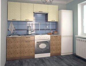 Кухонный гарнитур Лаванда 2100 (жемчужный/бронзовый) в Урае - uray.ok-mebel.com | фото 1