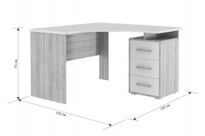 ЛАЙТ 2 Стол компьютерный угловой (1200) Дуб Сонома/Белый в Урае - uray.ok-mebel.com | фото