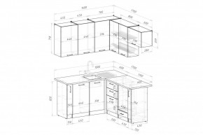 ЛИОРА Кухонный гарнитур Мега Прайм 2 (1600*1700 мм) ПМ+СДШ в Урае - uray.ok-mebel.com | фото 2