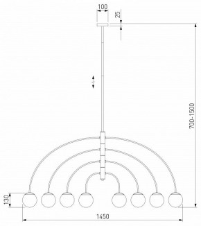 Люстра на штанге Eurosvet Cenacolo 30179/8 черный в Урае - uray.ok-mebel.com | фото 2