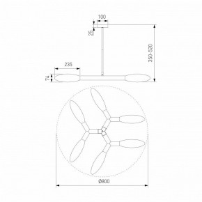 Люстра на штанге Eurosvet Covalent 30180/6 черный в Урае - uray.ok-mebel.com | фото 3