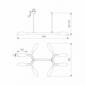Люстра на штанге Eurosvet Covalent 30180 черный в Урае - uray.ok-mebel.com | фото 3