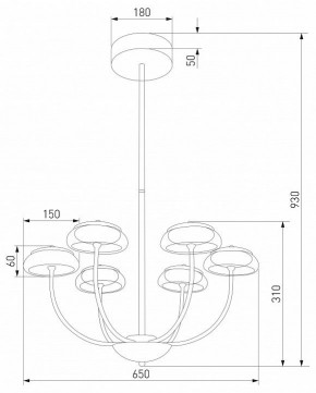 Люстра на штанге Eurosvet Fungo 50388 LED черный в Урае - uray.ok-mebel.com | фото 4