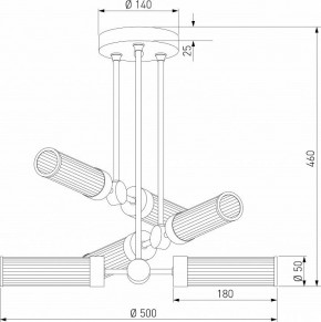 Люстра на штанге Eurosvet Oriens 60166/6 латунь в Урае - uray.ok-mebel.com | фото 5