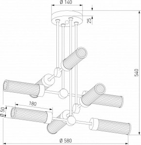 Люстра на штанге Eurosvet Oriens 60166/8 латунь в Урае - uray.ok-mebel.com | фото 3