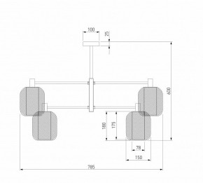 Люстра на штанге Eurosvet Voile 30191/6 черный в Урае - uray.ok-mebel.com | фото 3