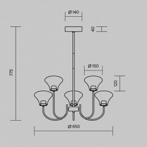 Люстра на штанге Maytoni Dynasty MOD402PL-L20BS3K в Урае - uray.ok-mebel.com | фото 6