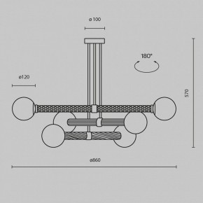 Люстра на штанге Maytoni Teatro MOD287PL-06BS в Урае - uray.ok-mebel.com | фото 3