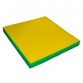 Мат гимнастический 1х1х0,08м цв. зеленый-желтый в Урае - uray.ok-mebel.com | фото
