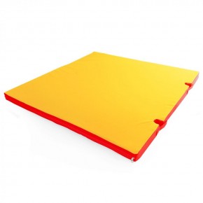 Мат гимнастический 1х1х0,05м с вырезом под стойки цв. красный-желтый в Урае - uray.ok-mebel.com | фото 1