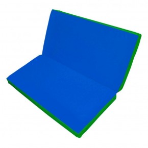 Мат гимнастический 1х1х0,1м складной цв. зеленый-синий в Урае - uray.ok-mebel.com | фото