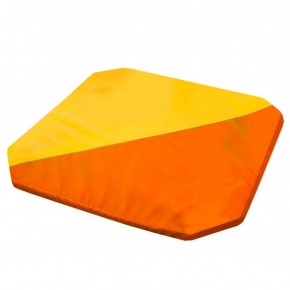 Мат гимнастический 1,3x1,3x0,05м складной скошенные углы цв.оранжевый-желтый в Урае - uray.ok-mebel.com | фото 1