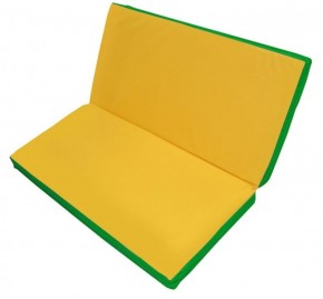 Мат гимнастический 1х1х0,08м складной цв. зеленый-желтый в Урае - uray.ok-mebel.com | фото
