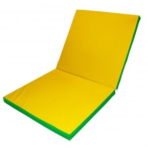 Мат гимнастический 2х1х0,08м складной цв. зеленый-желтый в Урае - uray.ok-mebel.com | фото