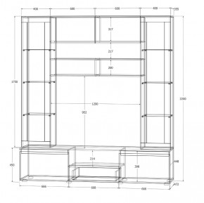 Модульная система Лиана (Дуб Крафт Белый/Дуб Крафт Золотой) в Урае - uray.ok-mebel.com | фото 11