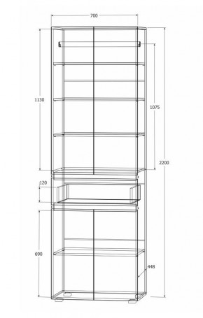 Модульная система Лиана (Дуб Крафт Белый/Дуб Крафт Золотой) в Урае - uray.ok-mebel.com | фото 8