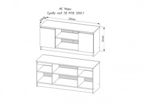 МОРИ МТВ 1200.1 Тумба под ТВ (графит) в Урае - uray.ok-mebel.com | фото 3