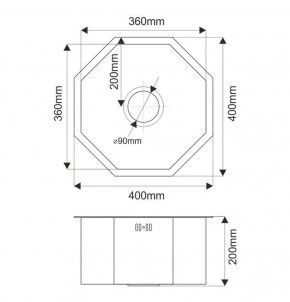 Мойка D400B Octavia MELANA Profline 1,2/200 ГРАФИТ врезная фигурная D400B в Урае - uray.ok-mebel.com | фото 3