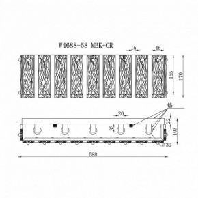 Накладной светильник iLamp Panorama W4688-58 MBK+CR в Урае - uray.ok-mebel.com | фото 2