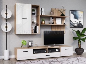 Нэнси New Шкаф навесной с полкой (ЛДСП) Белый глянец/Сонома в Урае - uray.ok-mebel.com | фото 2