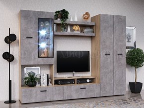 Нэнси New Центральная секция (ЛДСП) Бетон светлый/Сонома в Урае - uray.ok-mebel.com | фото 2