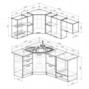 ОЛЬГА Кухонный гарнитур Оптима 4 (1400*2000 мм) в Урае - uray.ok-mebel.com | фото 2