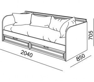Кровать с ящиками Ostin (Остин) модуль 23 в Урае - uray.ok-mebel.com | фото 2