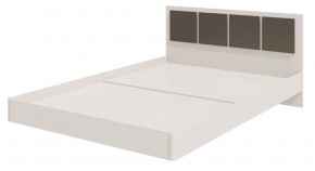 Парус Кровать 1200 на щитах (Белый/Графит) в изголовье 3 декор. квадрата в Урае - uray.ok-mebel.com | фото