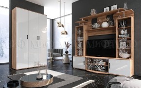 Пенал Виста (Белый глянец/Дуб крафт) в Урае - uray.ok-mebel.com | фото 3