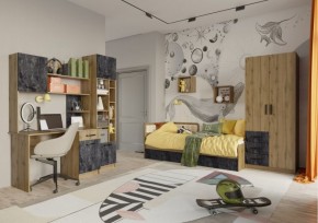 Подростковая Хогвартс (Дуб Вотан/Обсидиан) в Урае - uray.ok-mebel.com | фото