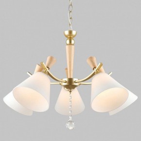 Подвесная люстра Imex MD.6132 MD.6132-5-P-GD+WOOD в Урае - uray.ok-mebel.com | фото