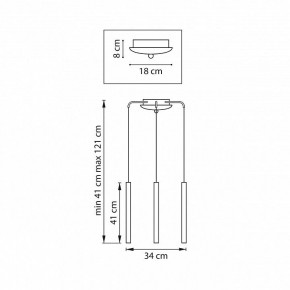 Подвесная люстра Lightstar Tubo L3T747247 в Урае - uray.ok-mebel.com | фото 3