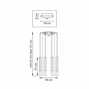 Подвесная люстра Lightstar Tubo L8T747133 в Урае - uray.ok-mebel.com | фото 3