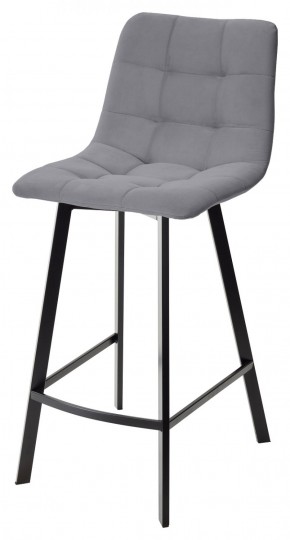 Полубарный стул CHILLI-QB SQUARE серый #27, велюр / черный каркас (H=66cm) М-City в Урае - uray.ok-mebel.com | фото 1