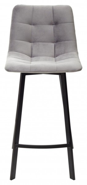 Полубарный стул CHILLI-QB SQUARE светло-серый #26, велюр / черный каркас (H=66cm) М-City в Урае - uray.ok-mebel.com | фото 3