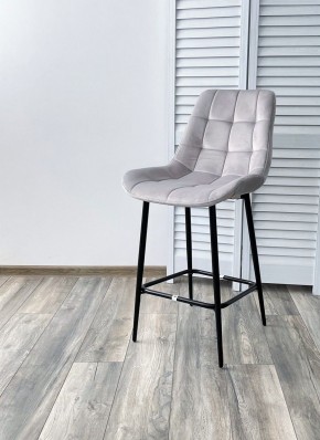 Полубарный стул ХОФМАН, цвет H-09 Светло-серый, велюр / черный каркас H=63cm М-City в Урае - uray.ok-mebel.com | фото 2