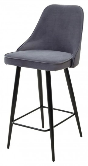 Полубарный стул NEPAL-PB СЕРЫЙ #27, велюр/ черный каркас (H=68cm) М-City в Урае - uray.ok-mebel.com | фото 1
