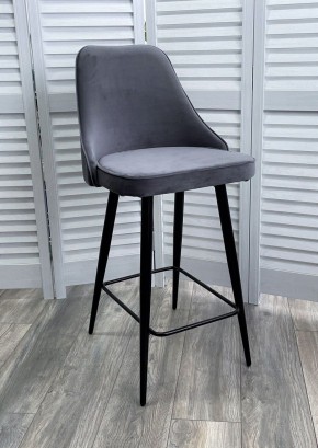 Полубарный стул NEPAL-PB СЕРЫЙ #27, велюр/ черный каркас (H=68cm) М-City в Урае - uray.ok-mebel.com | фото 2