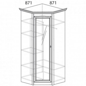 Шкаф угловой №641 "Флоренция" Фасад глухой (угол 871*871) Дуб оксфорд в Урае - uray.ok-mebel.com | фото 2