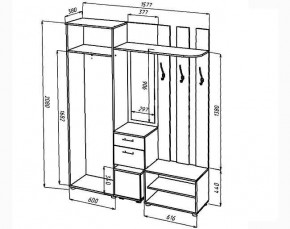 КРИСТИНА Прихожая (Венге/Анкор светлый) УНИ в Урае - uray.ok-mebel.com | фото 2