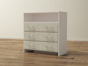 PROxSON Комод Varna (ЛДСП Белая+ткань Белый/Savana Milk (молочный)) 90x40 в Урае - uray.ok-mebel.com | фото