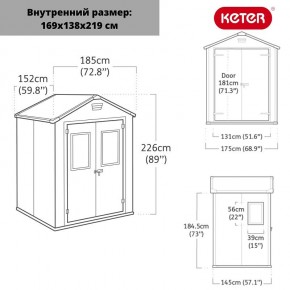 Сарай Манор 6*5 TWF (два окна на фасаде) MANOR 6x5 DD (two windows at the front) в Урае - uray.ok-mebel.com | фото 2