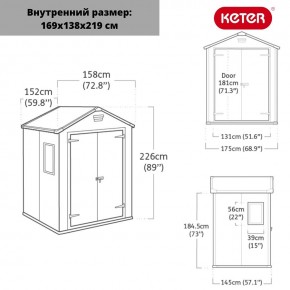 Сарай Манор 6x5DD (Manor 6x5DD) cерый/белый в Урае - uray.ok-mebel.com | фото 2