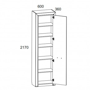 Шкаф 1D, OLIVIA, цвет вудлайн крем/дуб анкона в Урае - uray.ok-mebel.com | фото 2