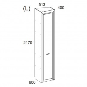 Шкаф 1DT L, OLIVIA, цвет вудлайн крем/дуб анкона в Урае - uray.ok-mebel.com | фото 2